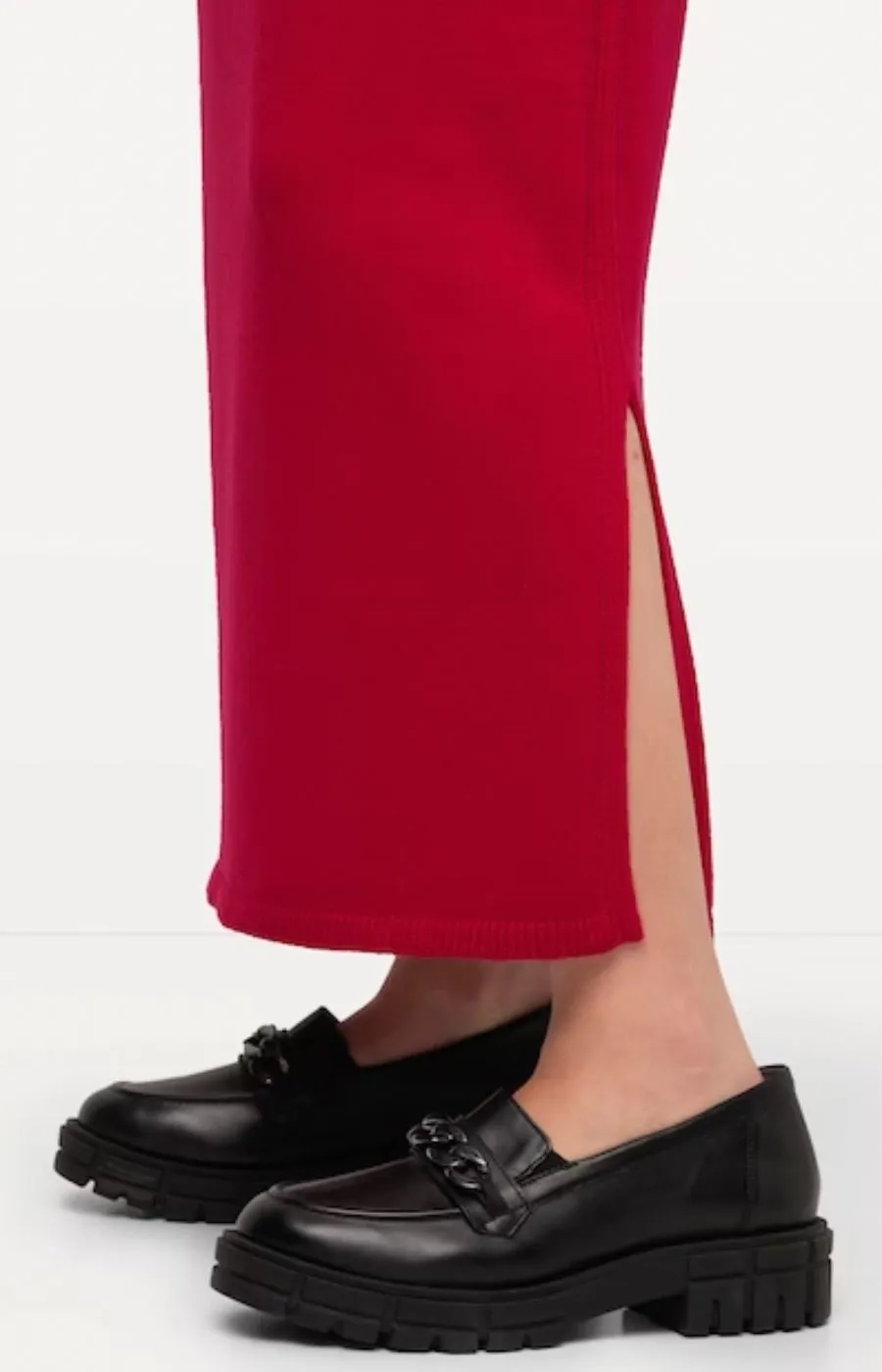 Ulla Popken Knitted Skirt in Red