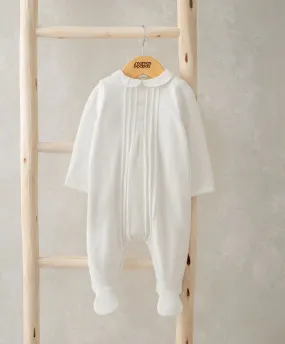 Velour Sleepsuit - White