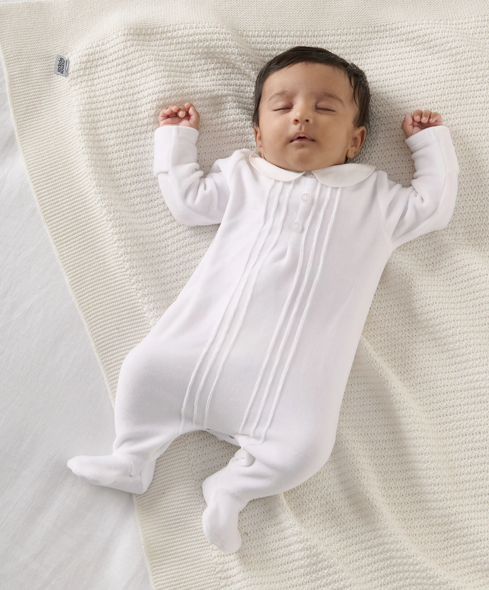 Velour Sleepsuit - White