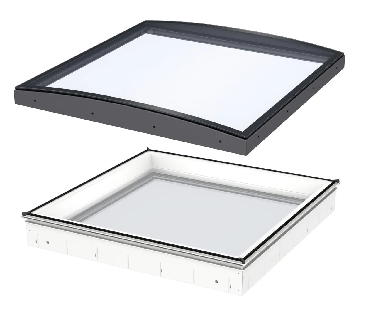 VELUX CFU 060060 1093 Fixed Curved Glass Package 60 x 60 cm (Including CFU Triple Glazed Base & ISU Curved Glass Top Cover)