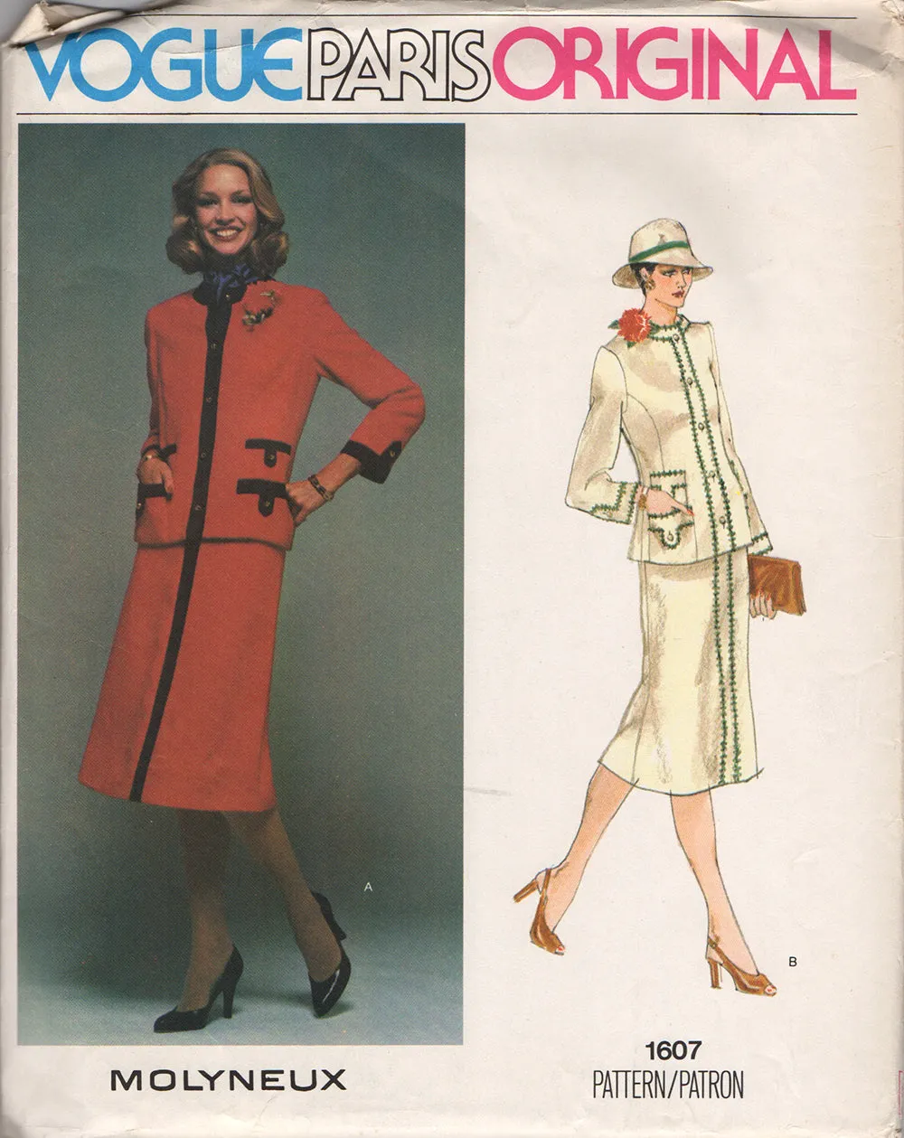 Vogue 1607 Molyneux Jacket & Skirt Vintage Sewing Pattern