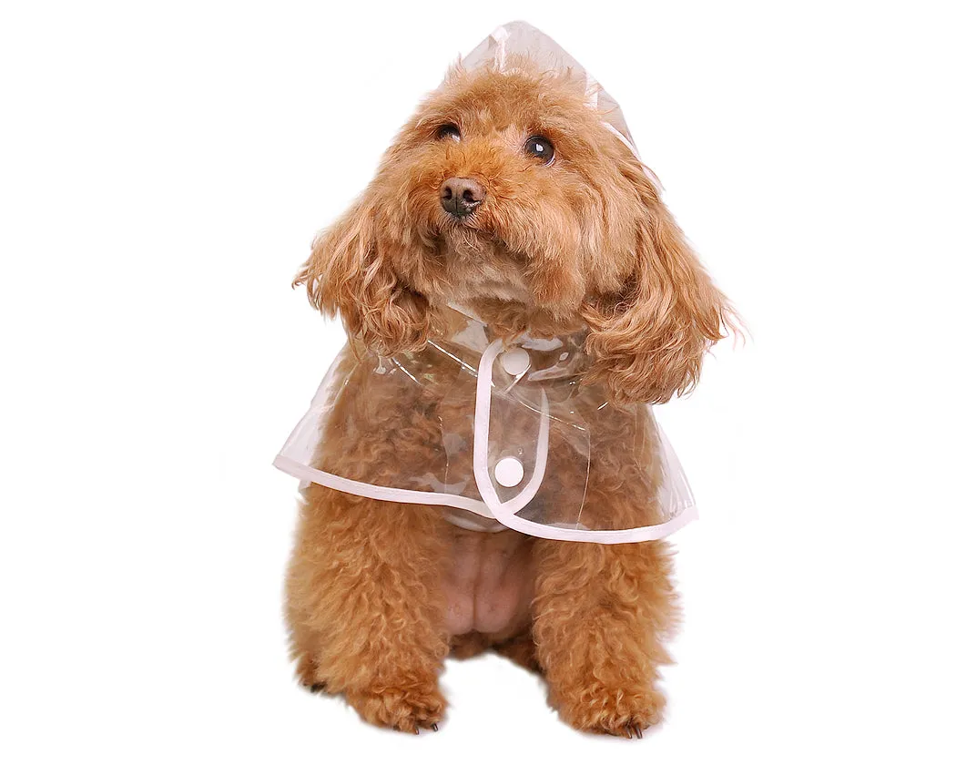 Waterproof Transparent Puppy Dog Rain Jacket Poncho