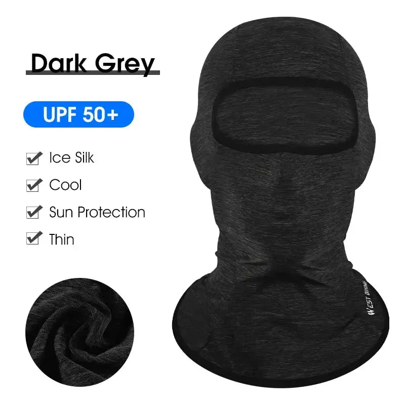 WEST BIKING Summer Breathable Cycling Cap Anti-Uv Balaclava Men Full Face Mask Bicycle Motorcycle Running Cooling Sport Gear