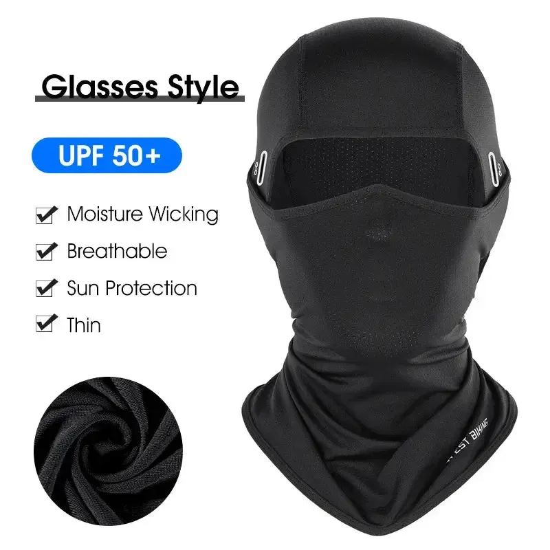 WEST BIKING Summer Breathable Cycling Cap Anti-Uv Balaclava Men Full Face Mask Bicycle Motorcycle Running Cooling Sport Gear