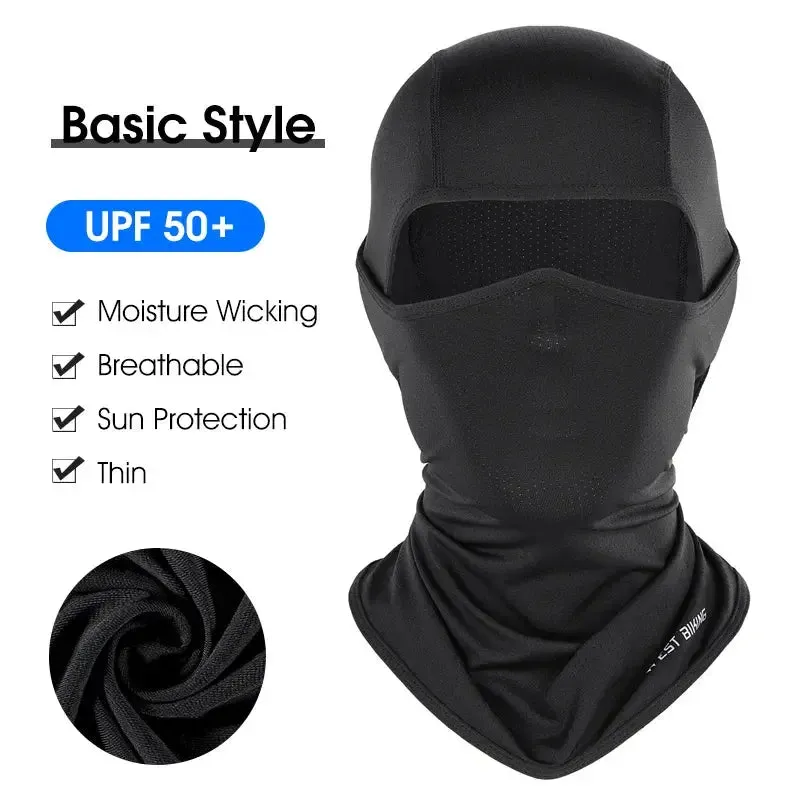 WEST BIKING Summer Breathable Cycling Cap Anti-Uv Balaclava Men Full Face Mask Bicycle Motorcycle Running Cooling Sport Gear