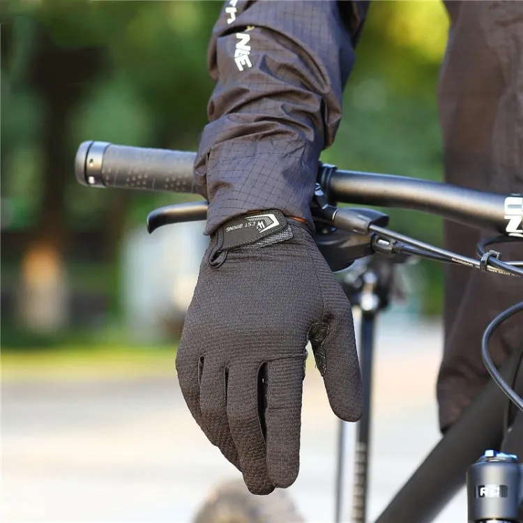 WEST BIKING YP0211223 Full-Finger Gloves For Cycling Shock Absorption Non-Slip Touch Screen Gloves, Size: XL(Black)