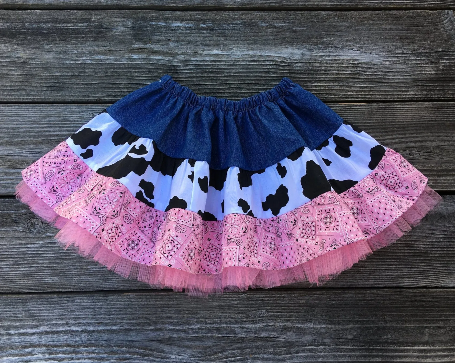 Western Wear Pink Bandana Twirl Skirt