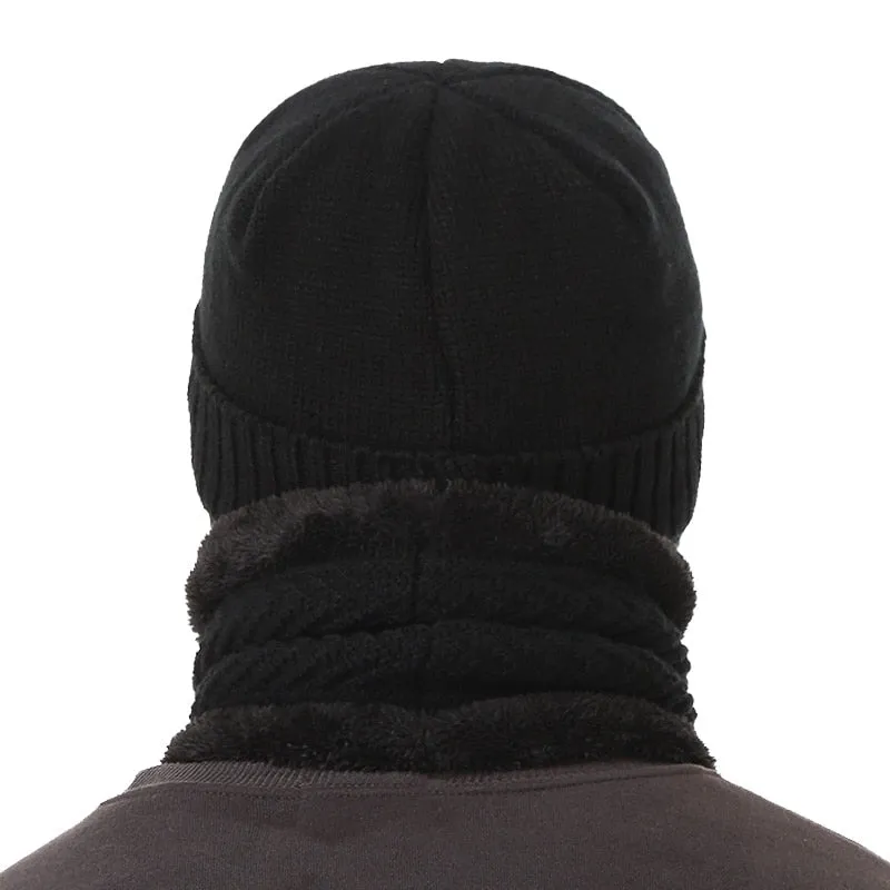 Winter Hat Scarf Skullies Beanies For Men Knitted Hat Women Mask Thick Balaclava Earflap Wool Bonnet Male Beanie Hats Cap