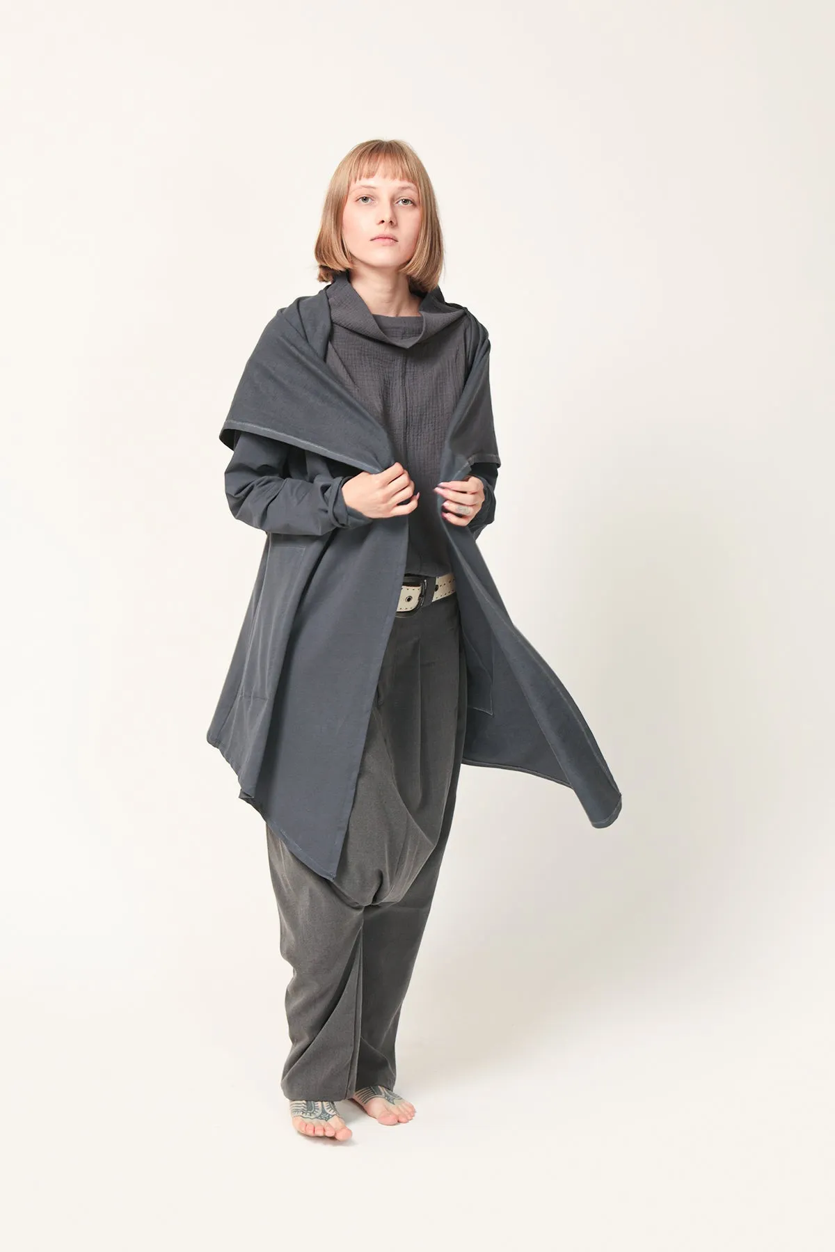 Women's Long Hooded Cardigan