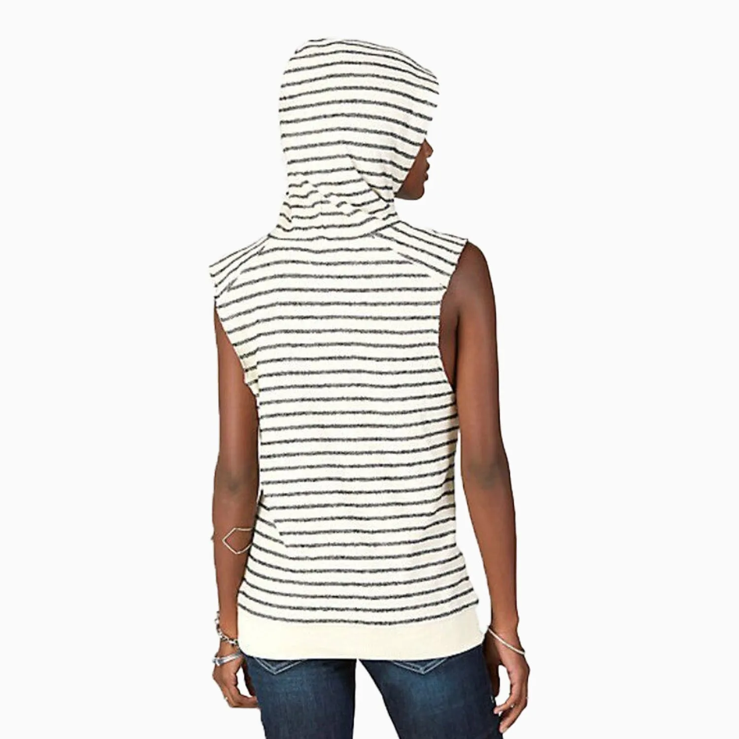 Women's Sleeveless Funnel Neck Hoodie