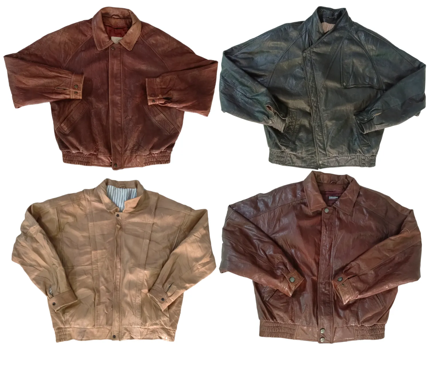 Y2K Vintage Leather Bomber Jacket Collection 🧥💥 (H-108)