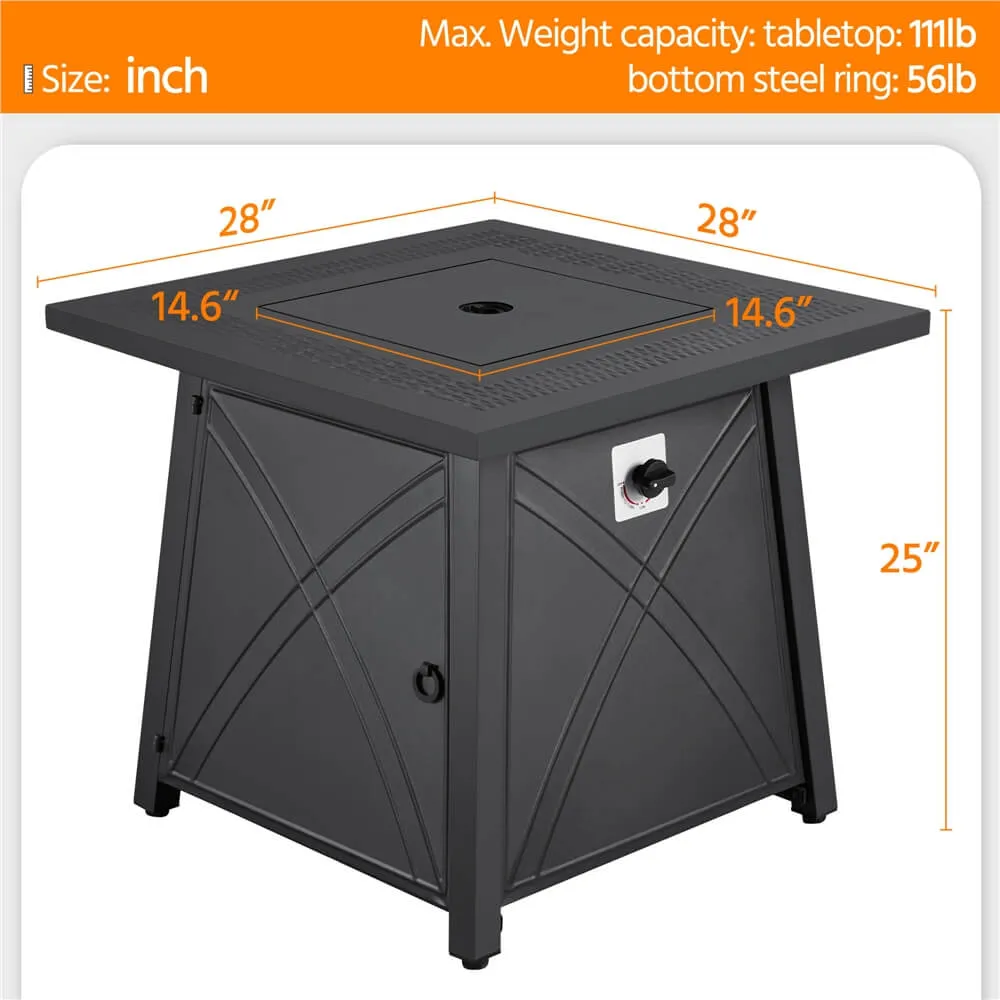 Yaheetech 28’’ Propane Fire Pit Table