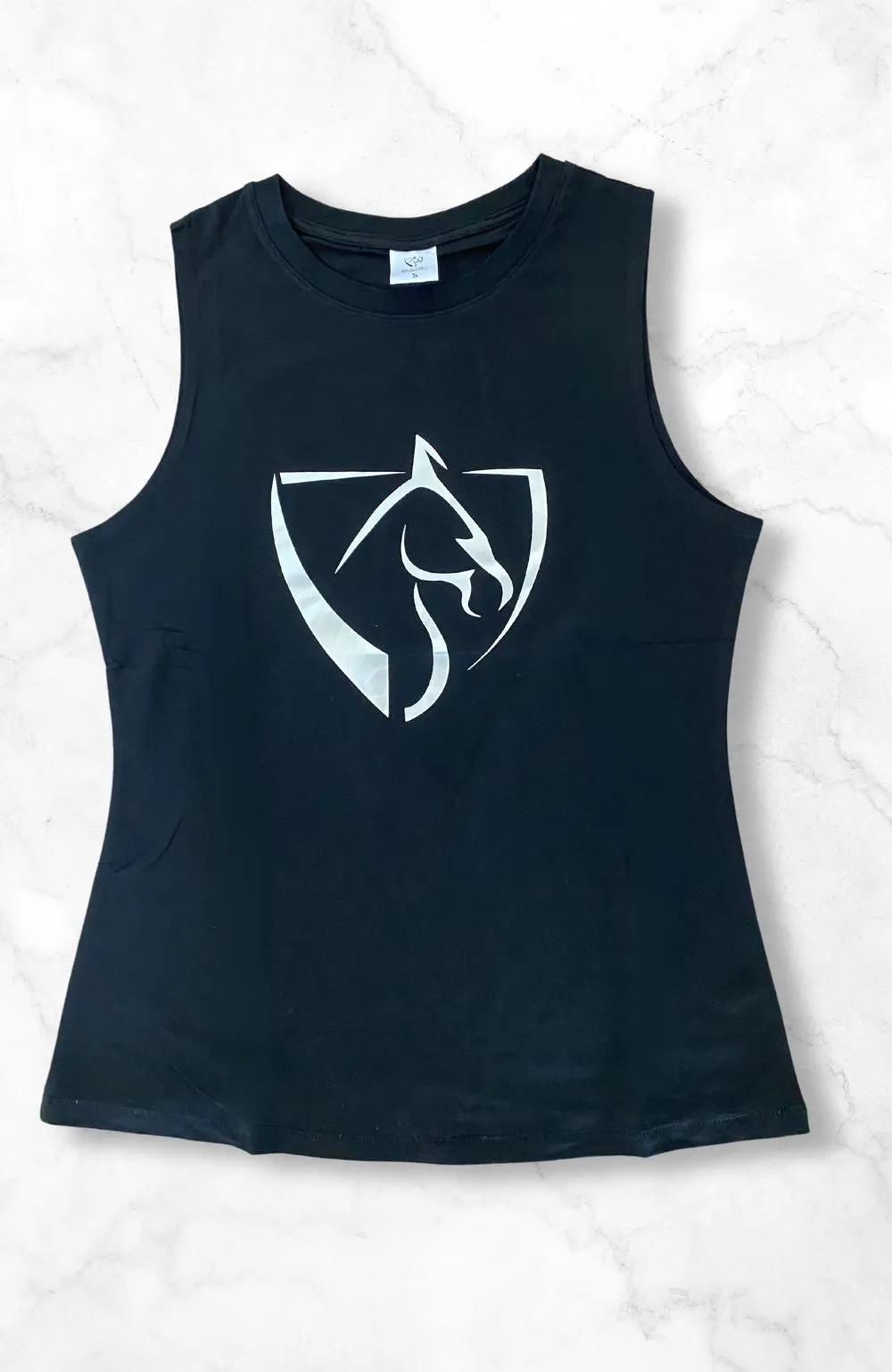 Youth BARE Silver Logo Tank Top - Black