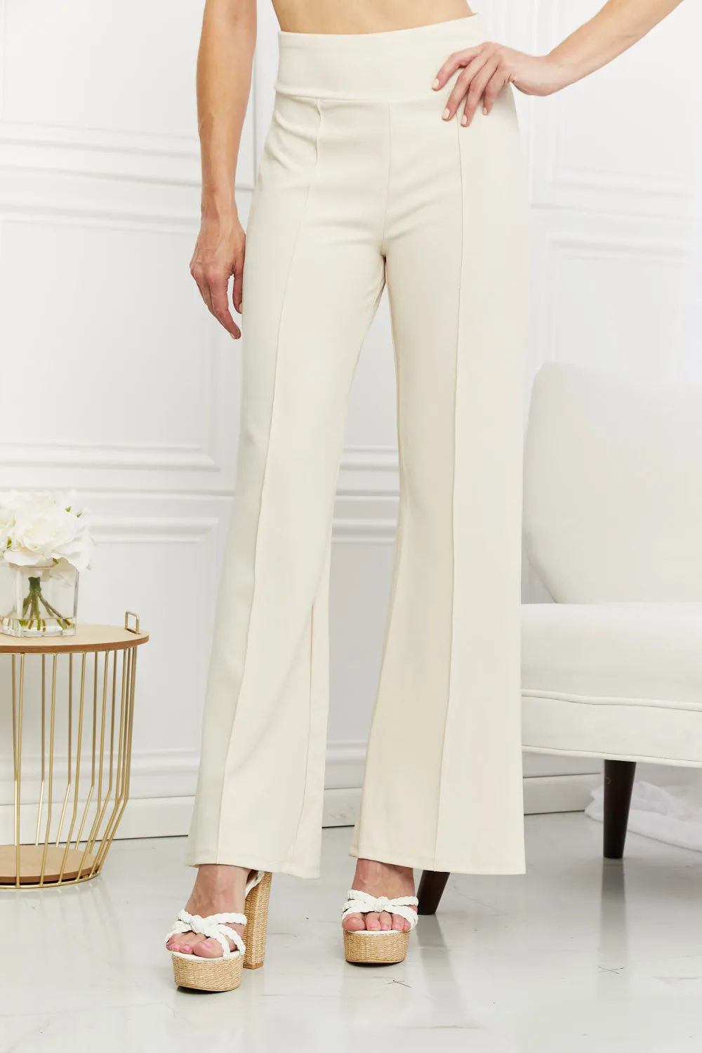 Zenana Coffee Break High Waist Wide Leg Trousers