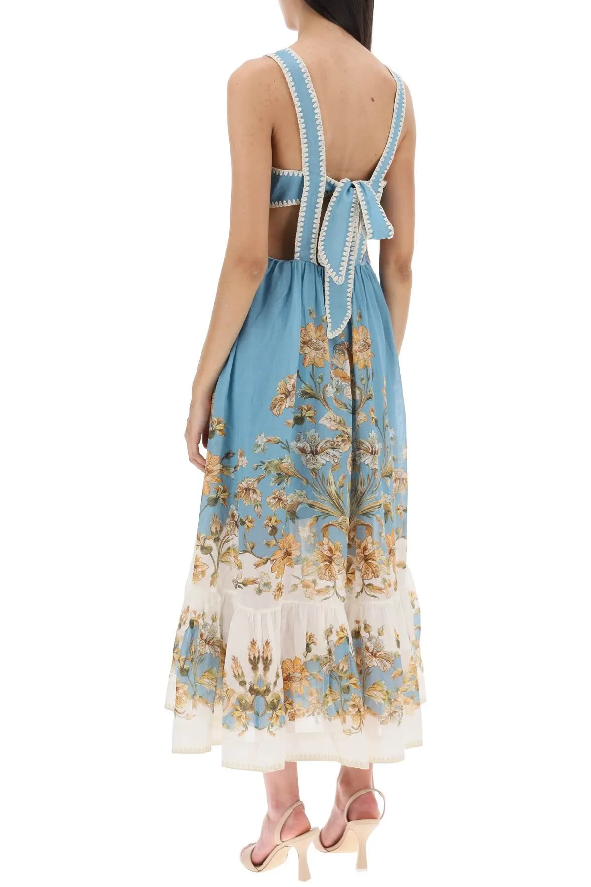 Zimmermann 'chintz' ramie midi dress