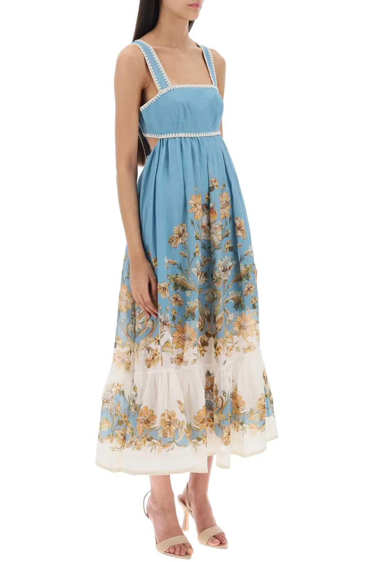 Zimmermann 'chintz' ramie midi dress