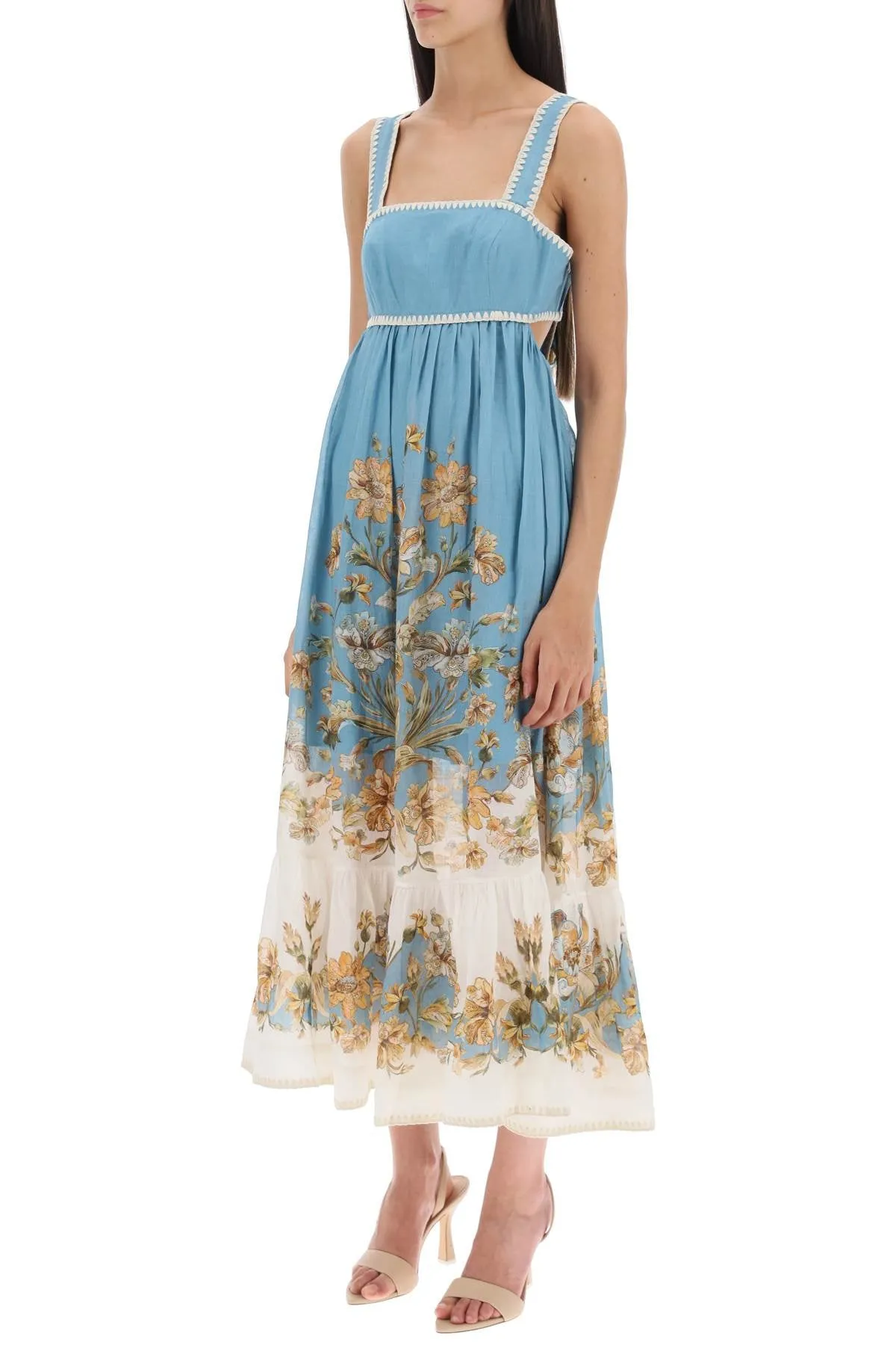 Zimmermann 'chintz' ramie midi dress